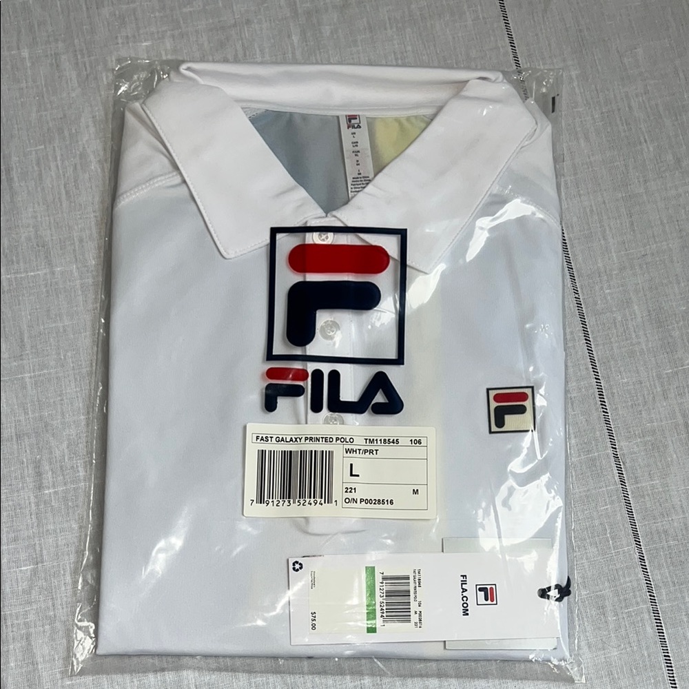 NWT New Fila Fast Galaxy Printed Tennis Polo Men’s Size Large